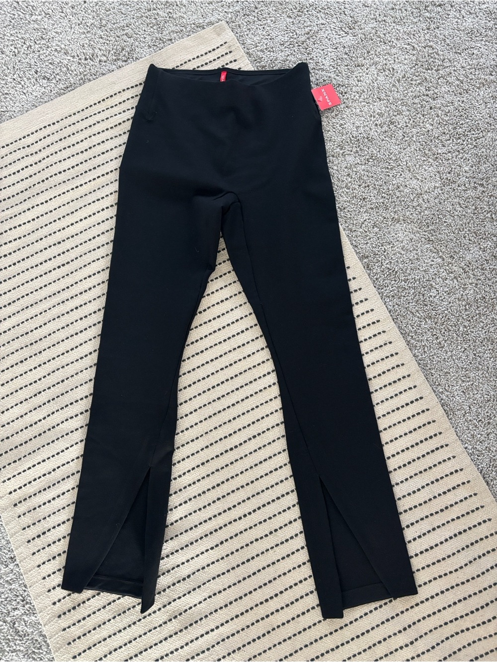 SPANX Black Stretch Split-Hem Leggings - Unbranded M